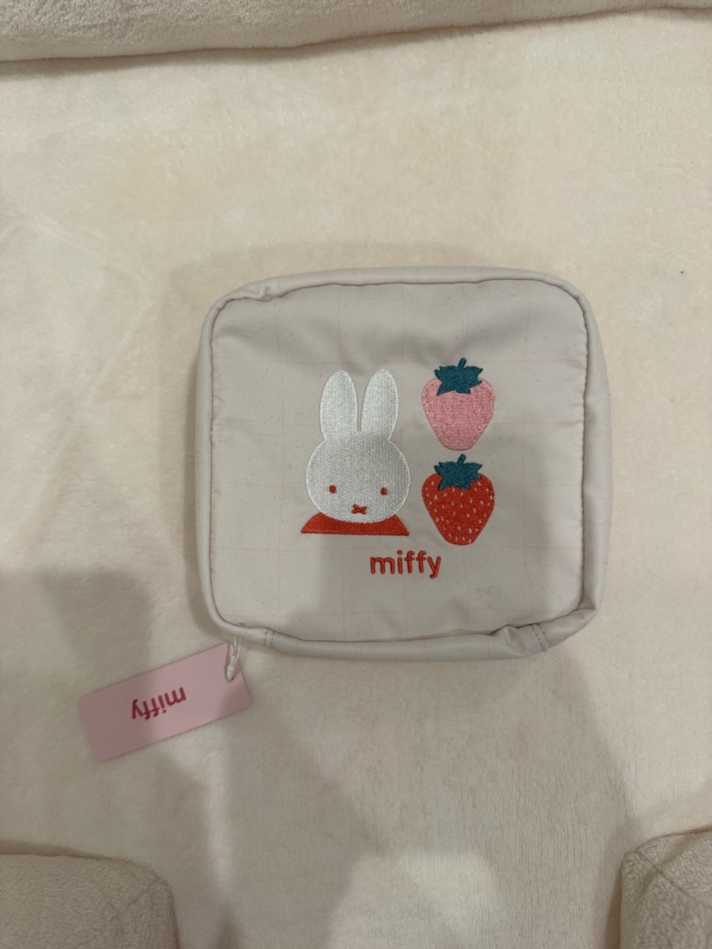 Miffy strawberry-shaped pouch cream color